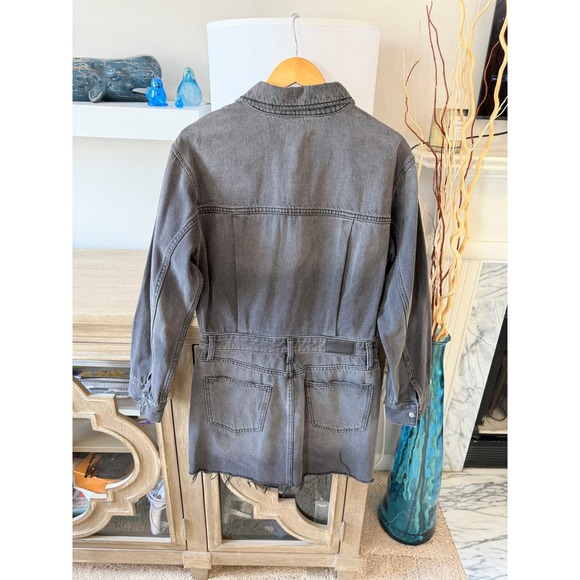 Pistola Nina Station Denim Mini Dress Women Faded Black Medium - Picture 5 of 8